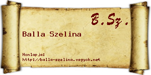 Balla Szelina névjegykártya